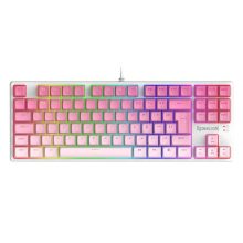 Teclado Mecânico Gamer Redragon Daksa Branco e Rosa K576GP-RGB